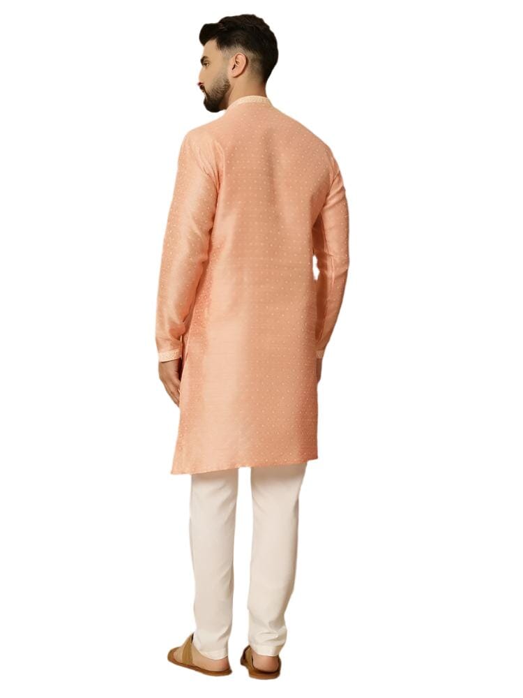 Men's Jacquard Solid Kurta Pyajama Set