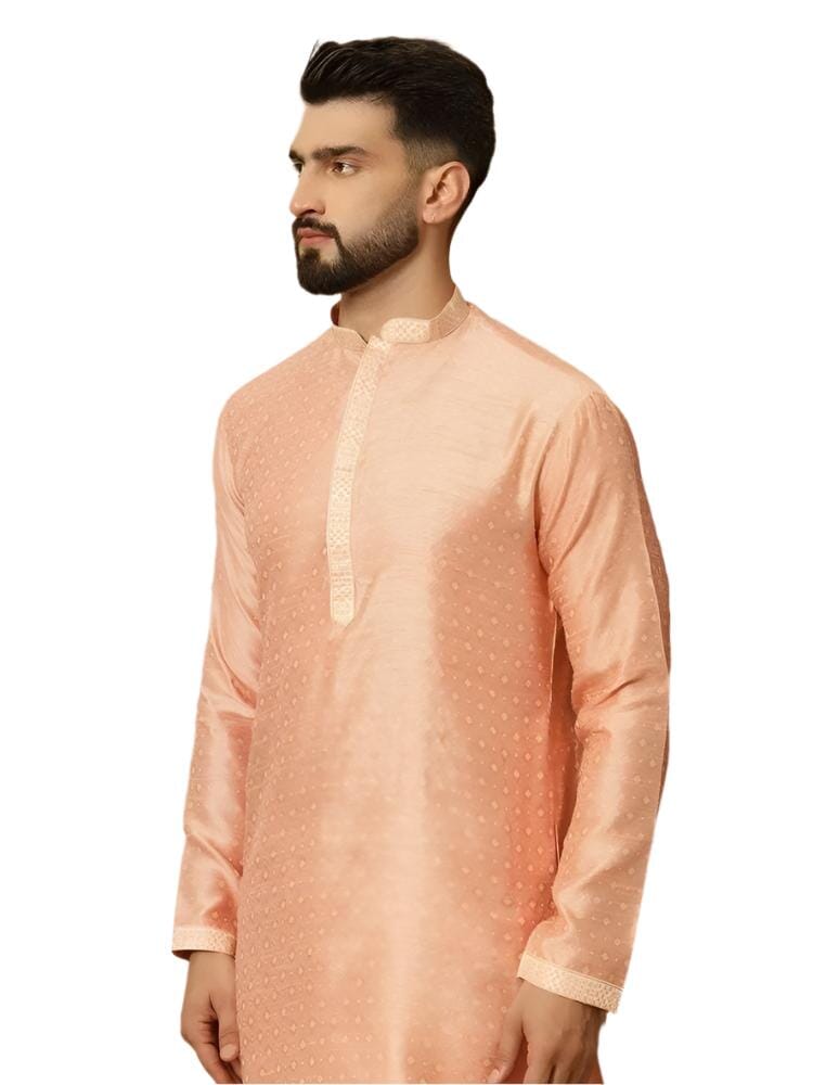 Men's Jacquard Solid Kurta Pyajama Set