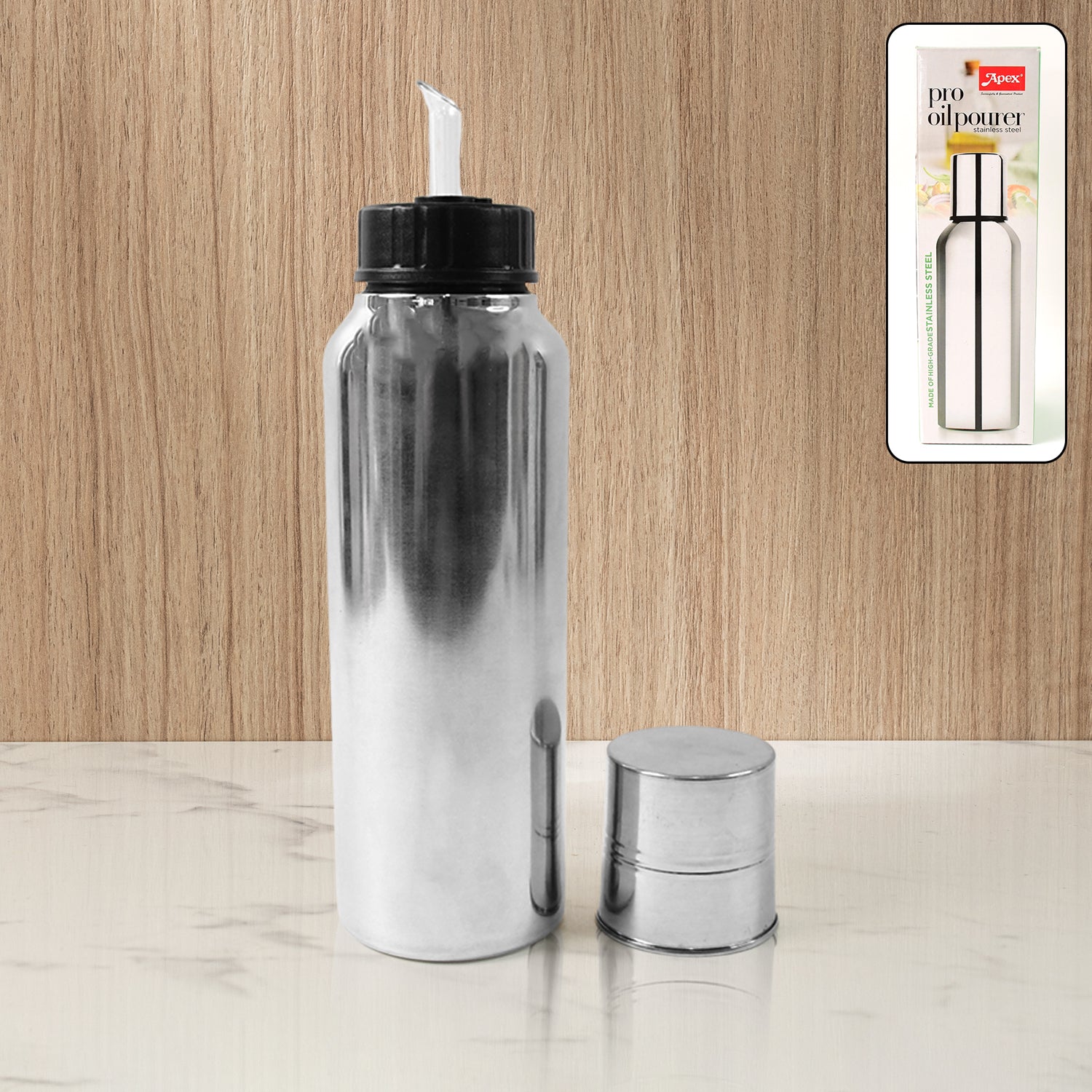 Apex Pro Stainless Steel Oil Pourer/Dispenser 750ml (1 Pc)
