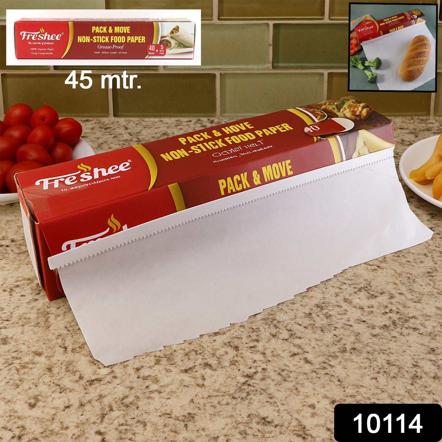 Freshee Pack Move Non-stick Food Paper 40 Meter + 5 Meter Free (Total 45 Meter)