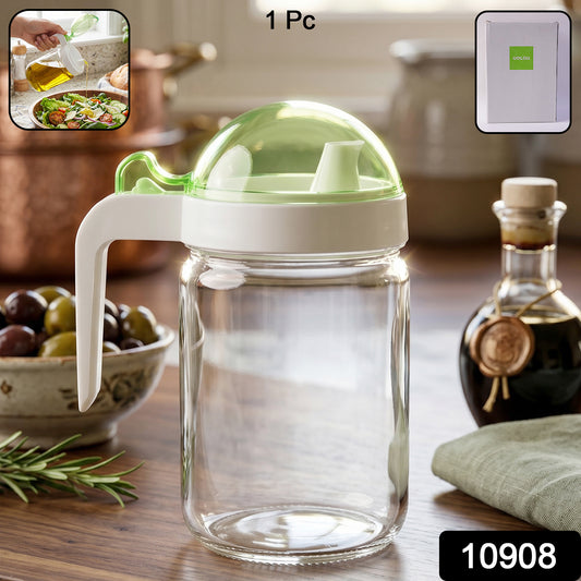 Glass Oil Dispenser Bottle With Lid - 580ml Capacity Perfect For Oil