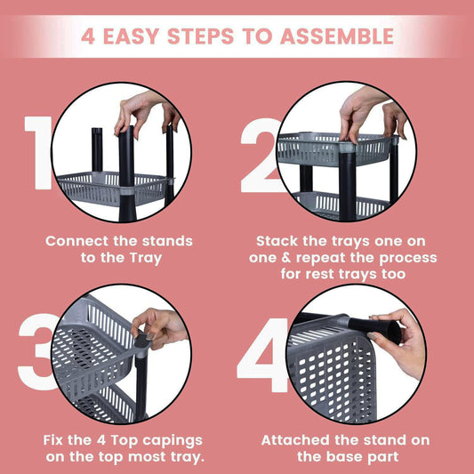 Apex 4-layer Small Multipurpose Plastic Storage Rack
