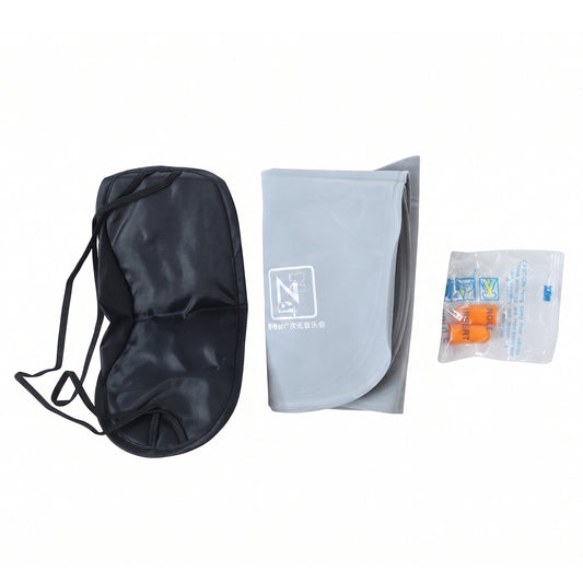 3 In 1 Travel Comfort Kit With Neck Pillow Eye Mask And Earplugs (2 Set)