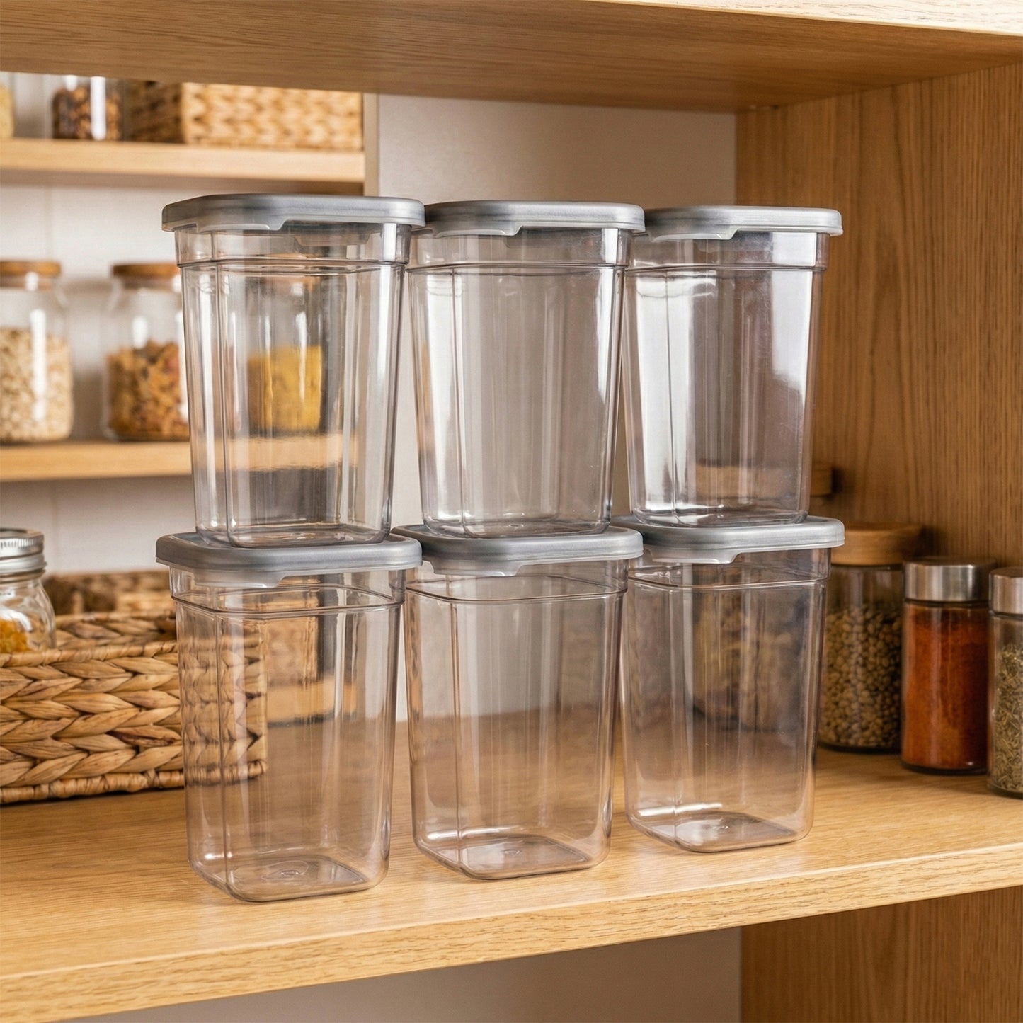 Plastic Multipurpose Kitchen Storage Fridge Container (1200 Ml 6 Pc)