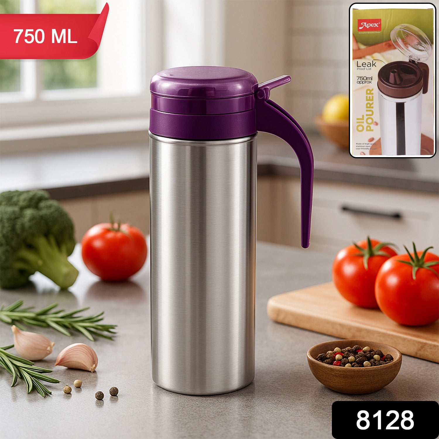 Apex 750ml Approx. Stainless Steel Oil Pourer/Dispenser (1 Pc)