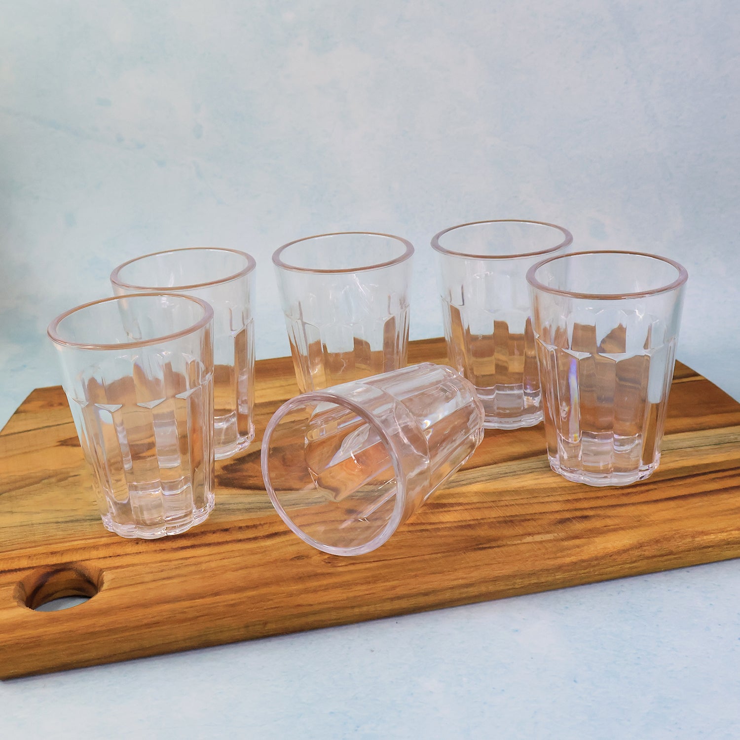 Supermom Plastic Chai Pyali Transparent Tea Glass Set (130ml 6 Pc)